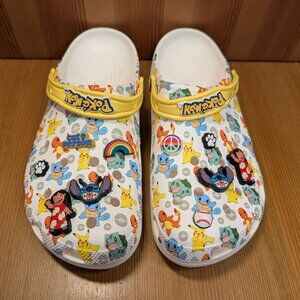Crocs Pokémon 2 Classic Clog Sandals Men's 11 Pikachu Squirtle Charmander - EUC
